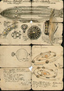 Weltraum-Luftschiff mit Lichtlader in Facettenform 1953 - Karl Hans Janke